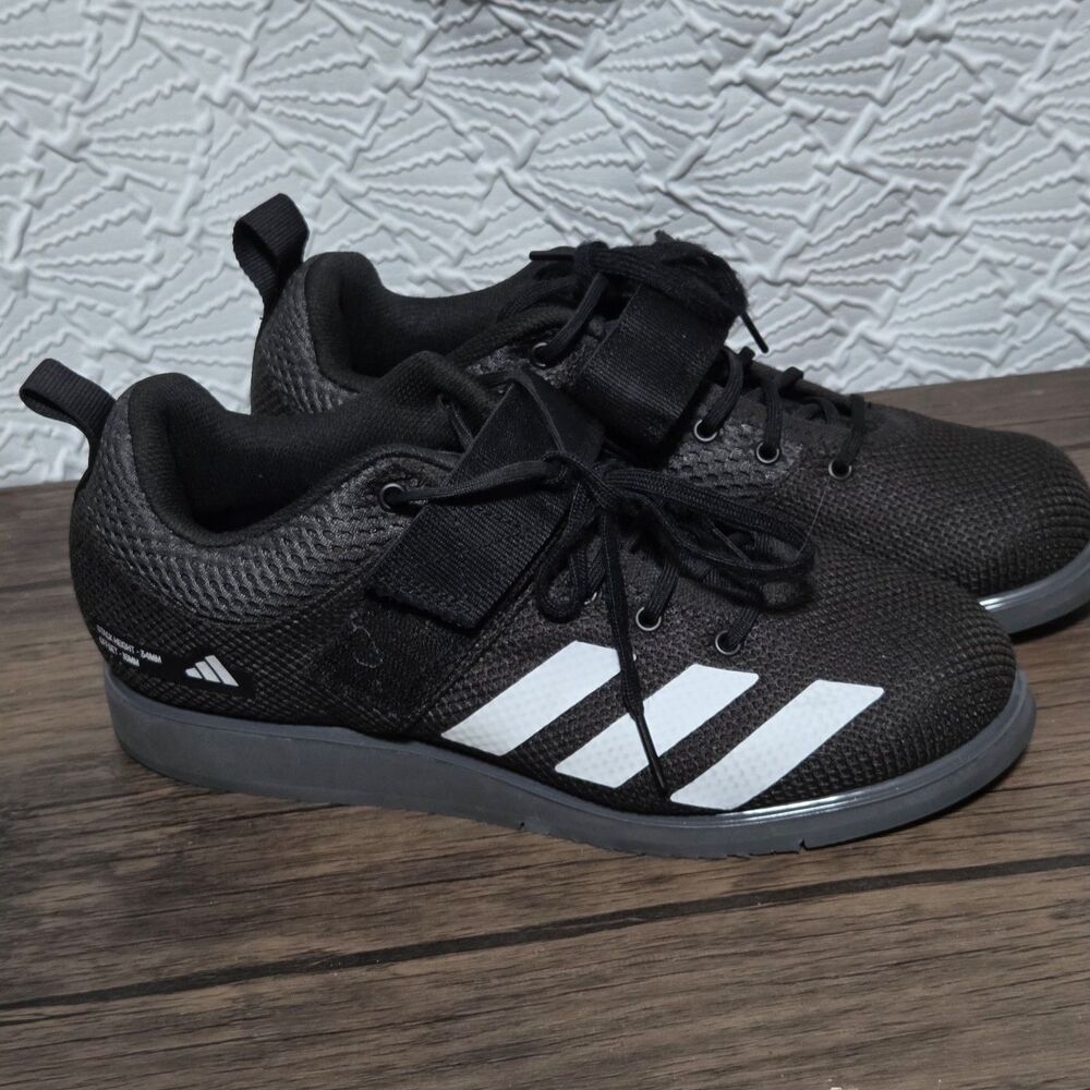adidas Powerlift 5 Weightlifting Shoes Core Black White GY8918 Men Size 7 EUC